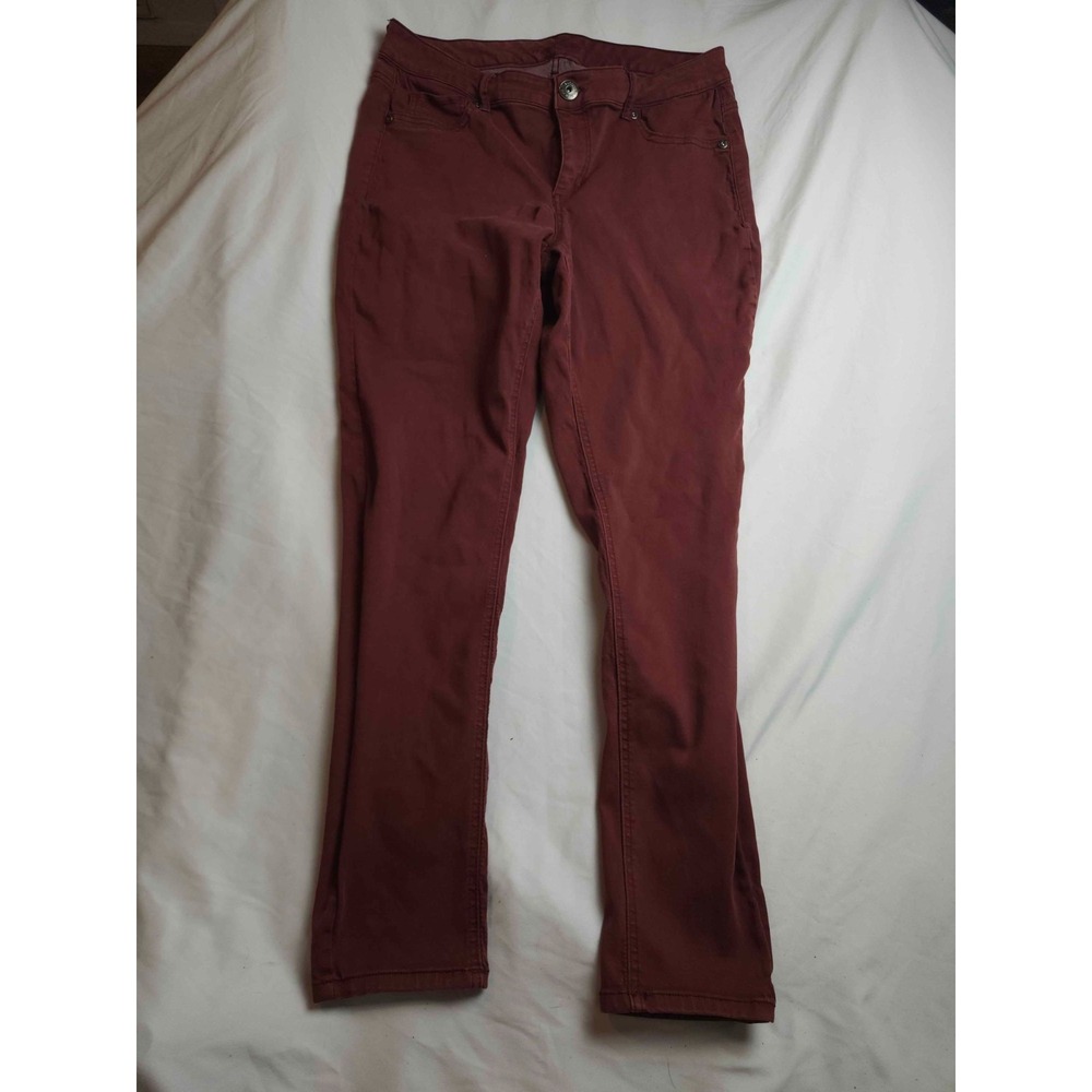 Chino Pants Womens 16 Red Straight Leg Minimalist Business Casual Dark‎ Academia